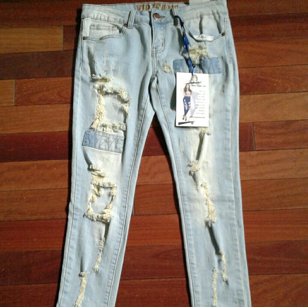VIP | HP🎈Distressed Knee Blow-Out Jeans - Picture 2 of 7